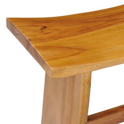 Stool Teak Solid teak wood Compact Durable Stool Rectangular