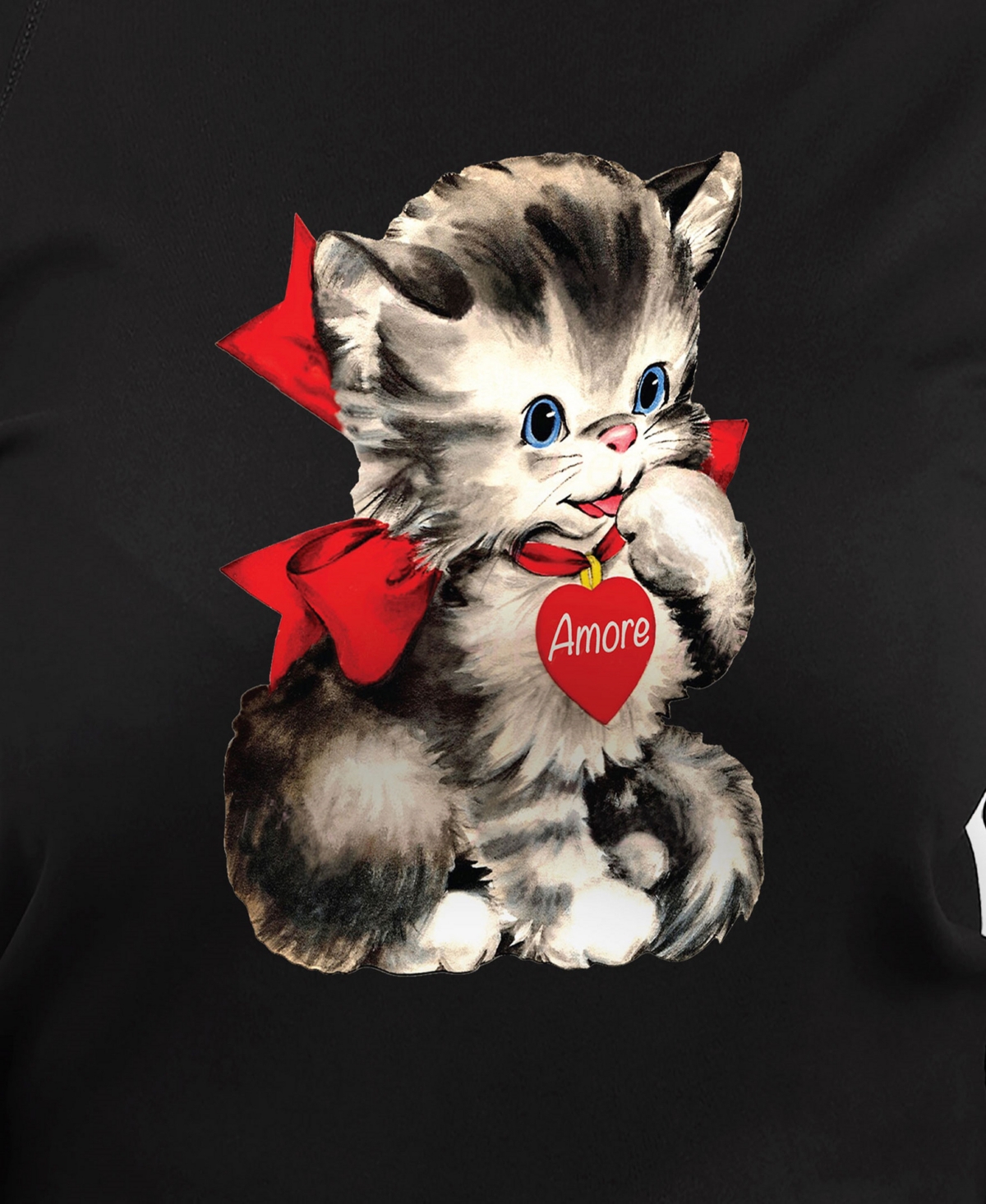 Hybrid Apparel Plus Size Amore Valentine Graphic Crew Neck Top In Black
