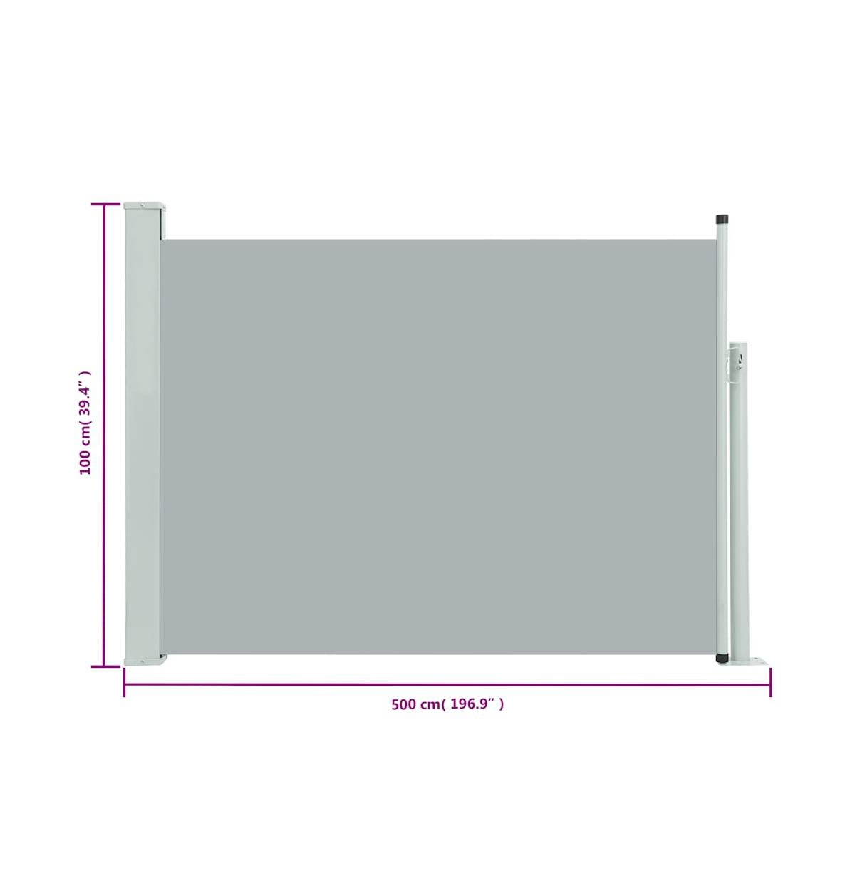 vidaXL Patio Retractable Side Awning 39.4