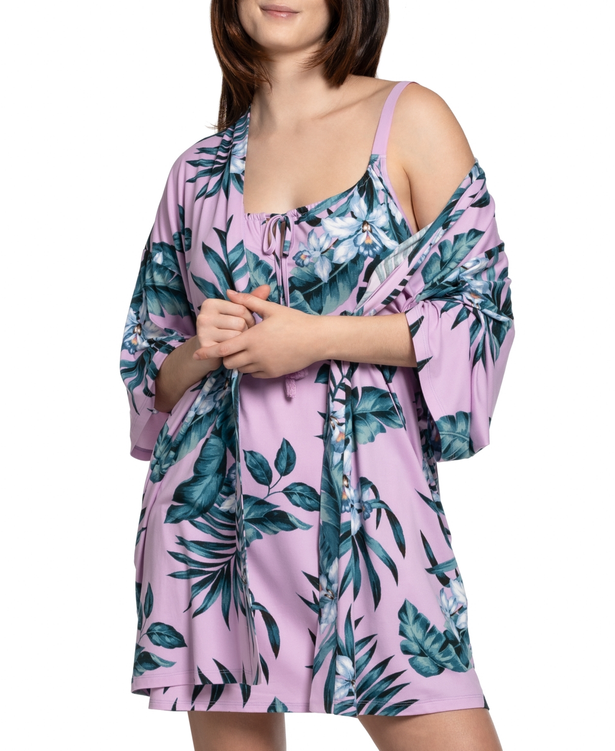 Linea Donatella Women's Rhadna Wrapper Robe In Pink Floral