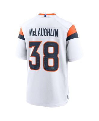 Men's Jaleel McLaughlin White Denver Broncos Game Jersey