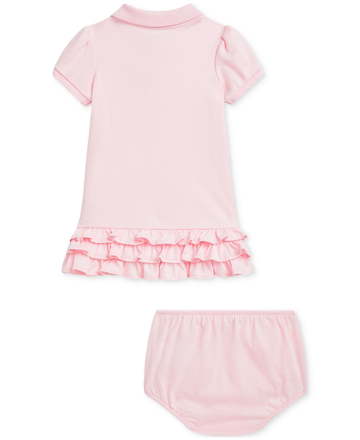 Polo Ralph Lauren Ralph Lauren Cotton Ruffle Polo Dress & Bloomers In Pink
