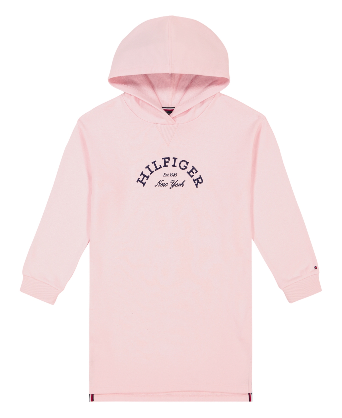 Tommy Hilfiger Toddler And Little Girls Hooded Sweatshirt Dress In Dark Pink