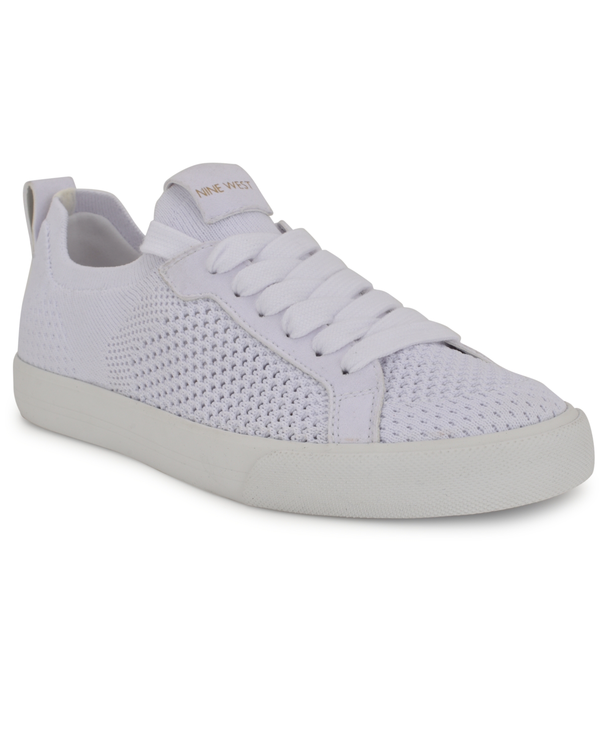 Shop Nine West Women's Looki Mesh Lace-up Sneakers In White