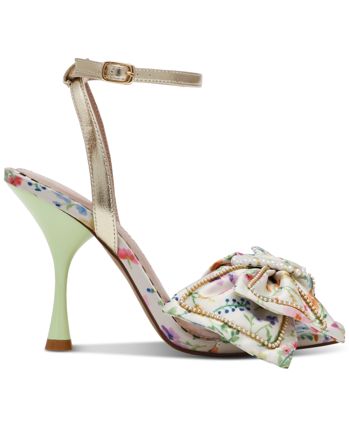 BETSEY JOHNSON WOMEN'S DENLY BOW TWO-PIECE STILETTO DRESS SANDALS 