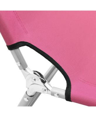 Sun Lounger Pink Oxford fabric, Powder-coated steel Standard