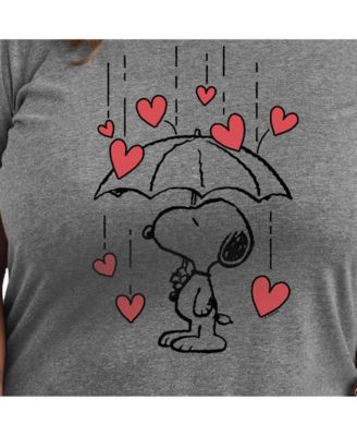 Air Waves Trendy Plus Size Peanuts Snoopy Valentine's Day Graphic T-shirt