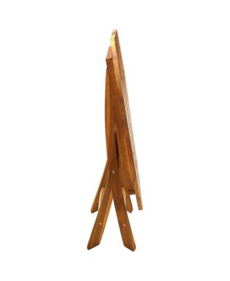 Folding Patio Table 63"x33.5"x29.5" Solid Wood Acacia