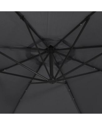 Cantilever Garden Parasol with LED Lights Black 137.8"