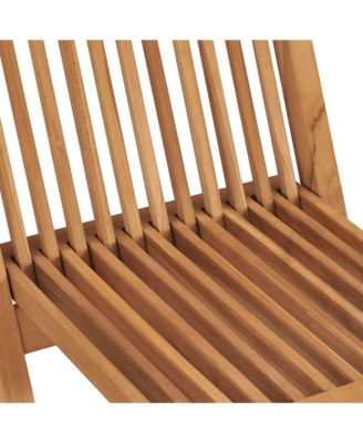 Folding Patio Chairs 4 pcs Solid Teak Wood