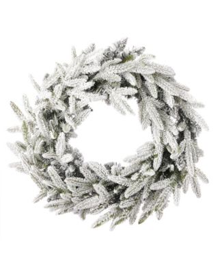 24" Artificial Royal Oaks Flocked Fir Wreath