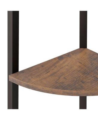 5-Tier Corner Shelf Dark Brown and Black 17.9"x12.4"x70.9"