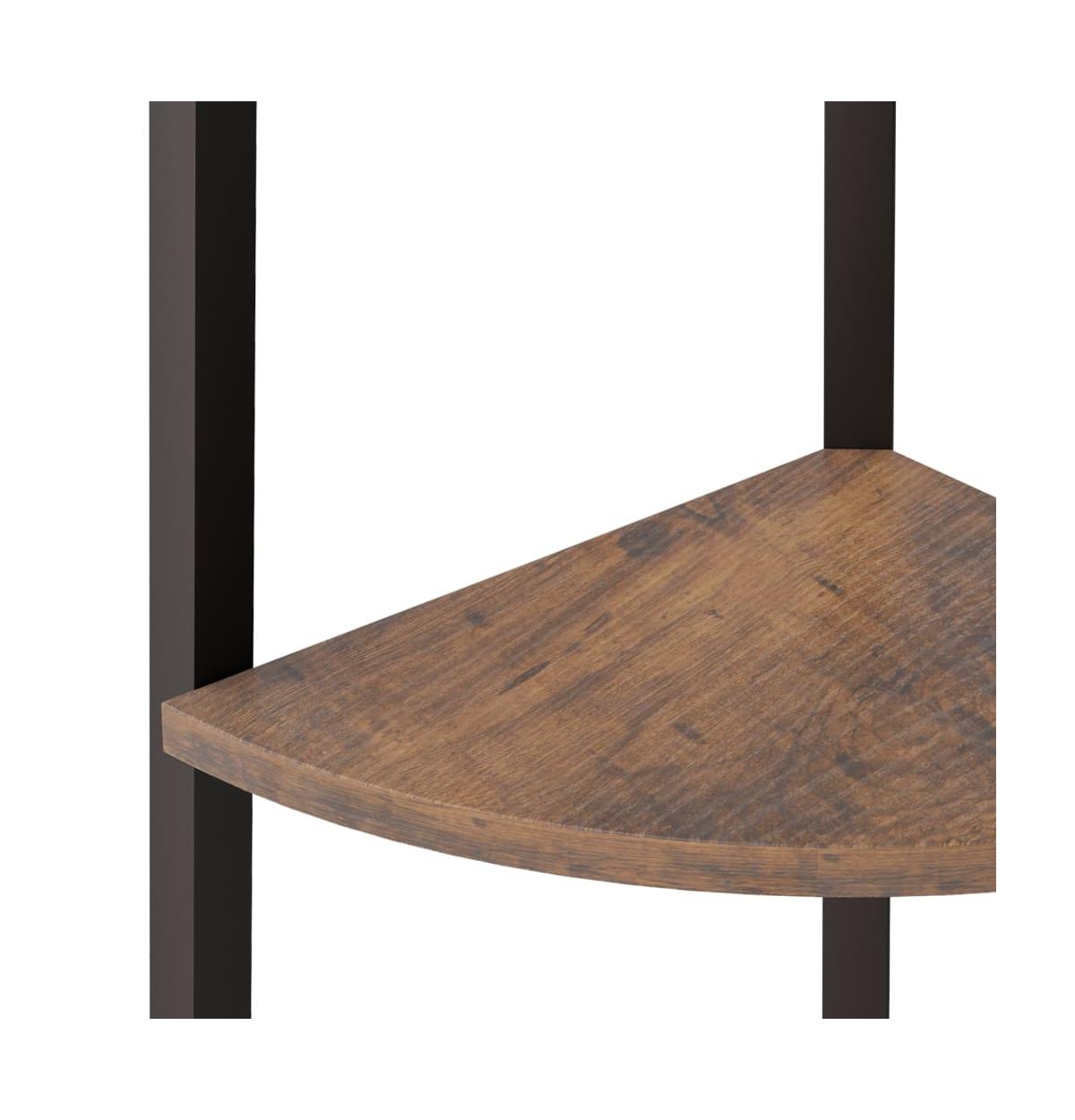 5-Tier Corner Shelf Dark Brown and Black 17.9"x12.4"x70.9"