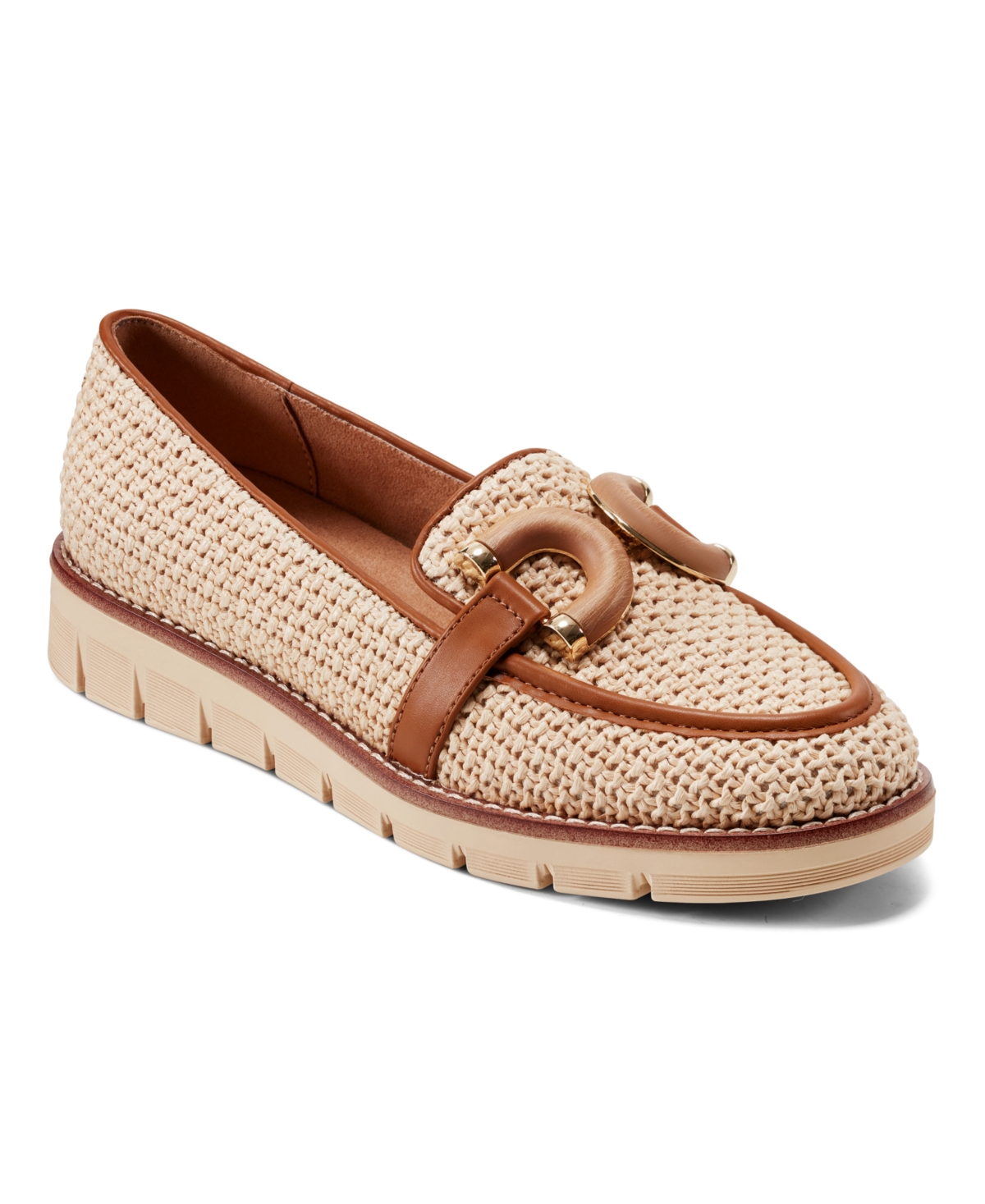 Shop Easy Spirit Women's Vanda Woven Eflex Loafers In Light Natural