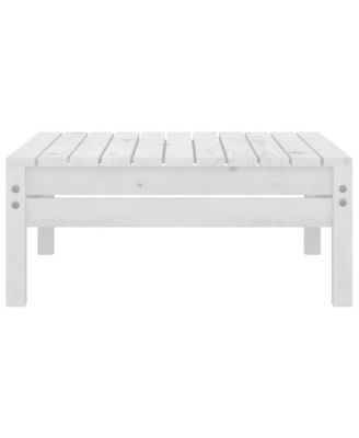 4 Piece Patio Lounge Set Solid Pinewood White