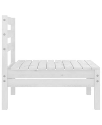 4 Piece Patio Lounge Set Solid Pinewood White