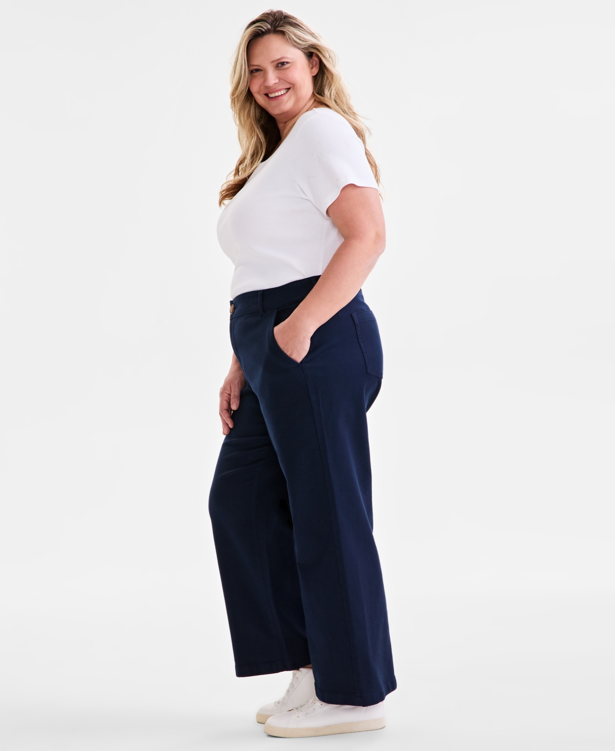 STYLE & CO PLUS SIZE MID-RISE WIDE-LEG PANTS, EXCLUSIVELY AT MACY'S 