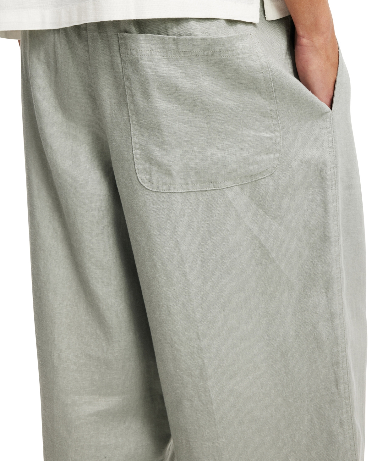 Shop Cotton On Men's Super Baggy Linen Pant In Washed Military