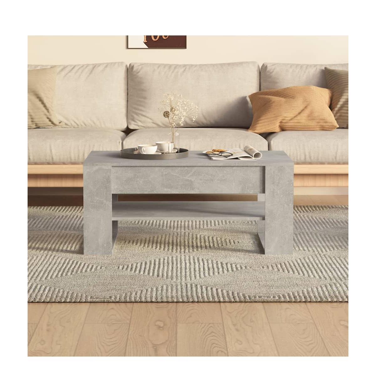 vidaXL Coffee Table Concrete Gray 40.2