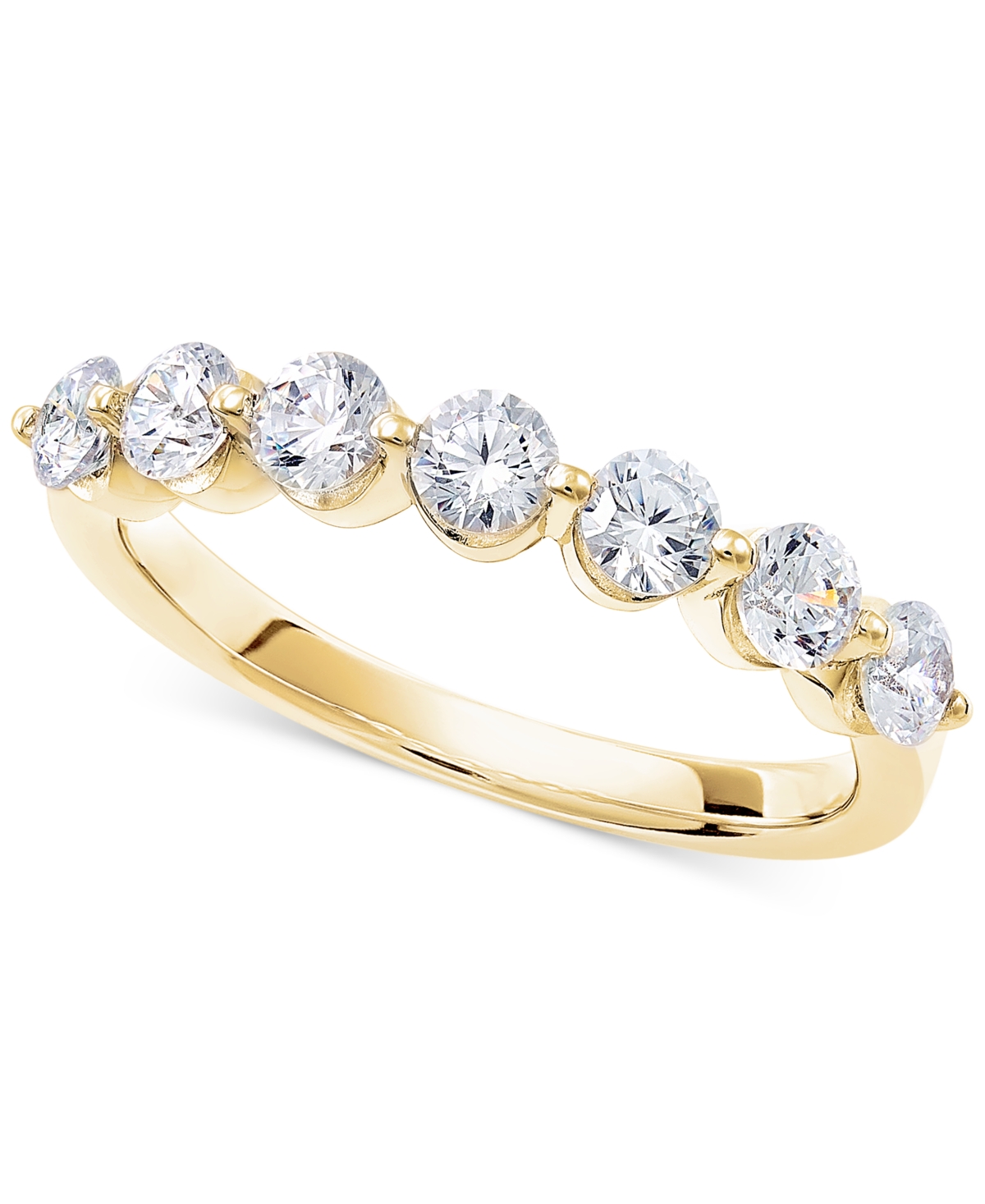 Macy's Diamond Seven Stone Band (3/4 Ct. T.w.) In 14k White Or Yellow Gold In Yellow Gold