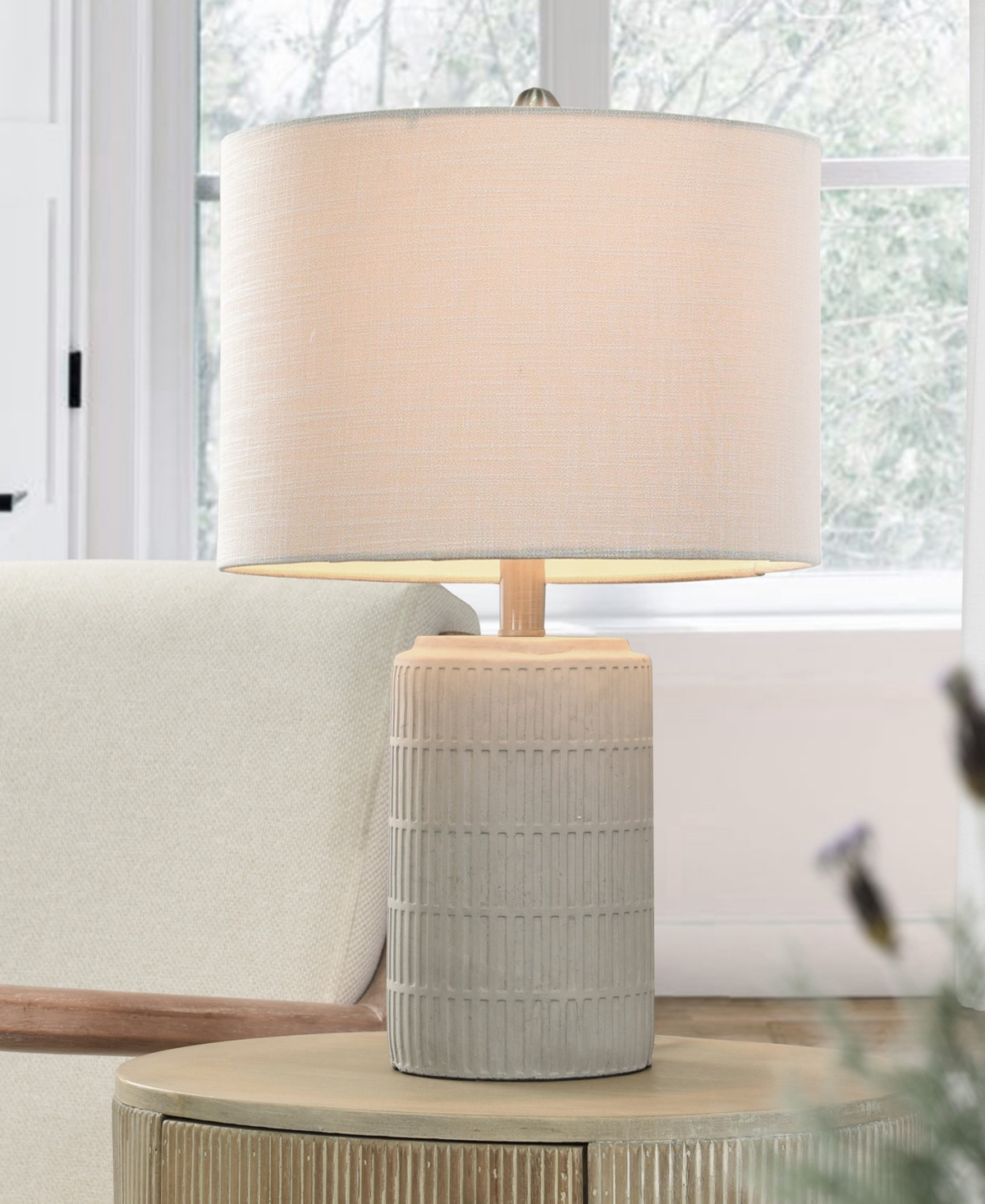 Shop Stylecraft Home Collection 21" Metal Joni Ceramic Table Lamp In Gray