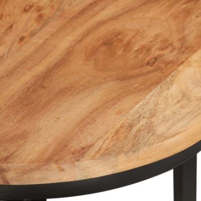 Nesting Table Set of 3 Natural wood and black