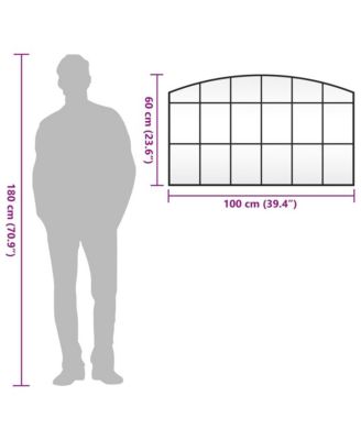 Wall Mirror Black 39.4"x23.6" Arch Iron