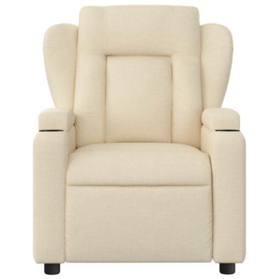 Massage Recliner Chair Cream Polyester, Metal, Plywood Standard