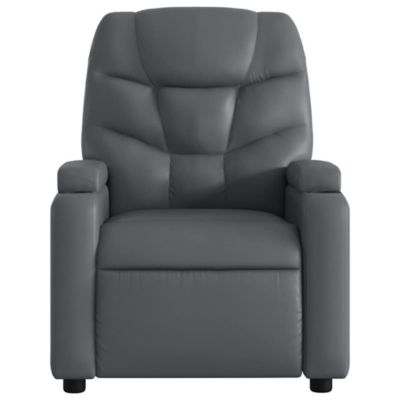 Faux Leather Massage Recliner Chair Gray Faux Leather