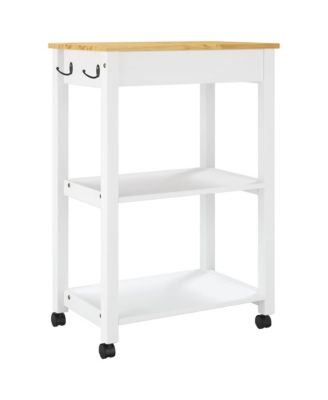 Kitchen Trolley MONZA 23.6"x15.7"x35.4" Solid Wood Pine
