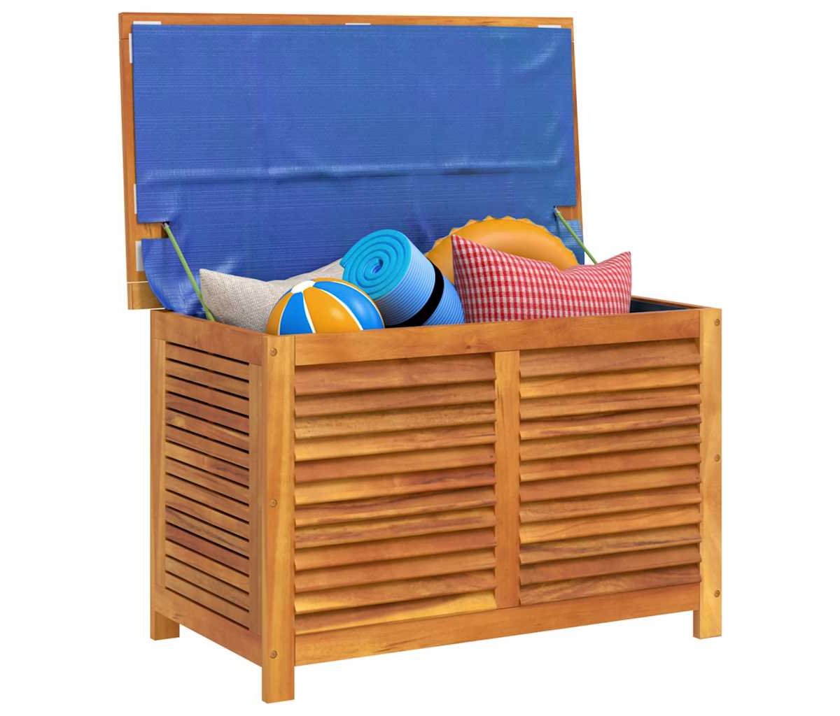 vidaXL Garden Storage Box with Louver 35.4"x19.7"x22" Solid Wood Acacia