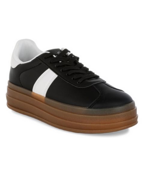 Женские кроссовки London Rag Knockout Faux Leather Lace-Up, цвет: Чёрный