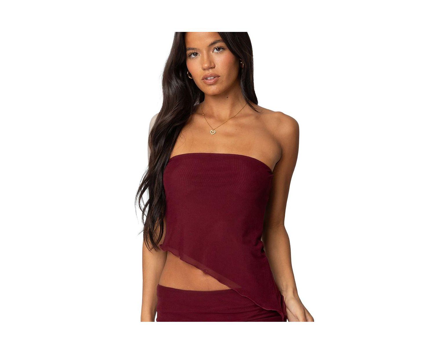 Women's Vivi Mesh Asymmetric Tube Top