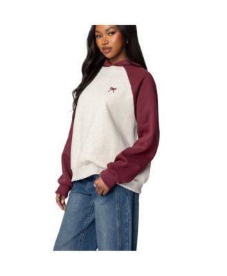 Womens Raglan Bow Oversized Hoodie