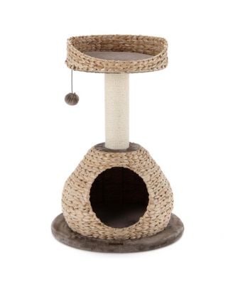 28'' Hand-Made Cat Tree Tower Natural Bowl Shaped w/Perch