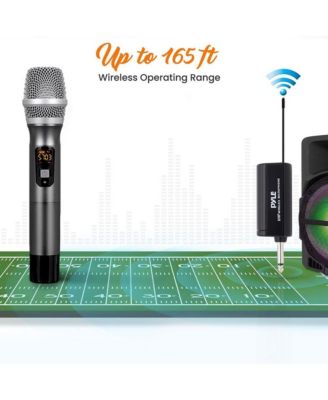 UHF Wireless Handheld Microphone System with Receiver, USB Charging & 32-Channel Frequency