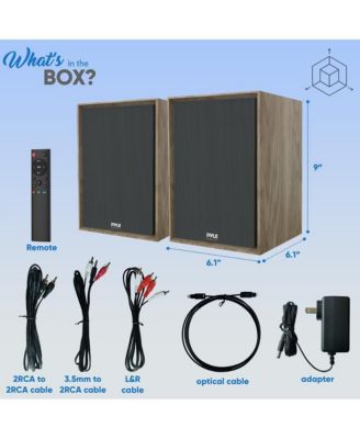 Hi-Fi Home Bookshelf Monitor Speakers, Bluetooth Desktop Studio System with Remote Control, 60W MAX