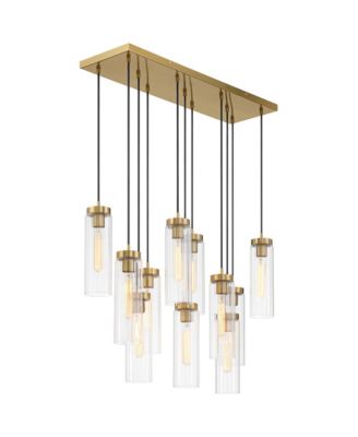 Marika 32" Modern Pendant Chandelier Ceiling Light Fixture Dining Room Over Table Kitchen Island Multi-Light Soft Gold Finish
