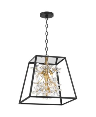 Carrine 15 3/4" Modern Pendant Chandelier Ceiling Light Fixture Dining Room Over Table 5-Light LED Black Gold Finish