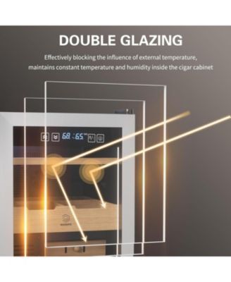 50L Electric Humidor, Cigar Humidor Cooler for 350 Cigars, Temperature and Humidity Control System