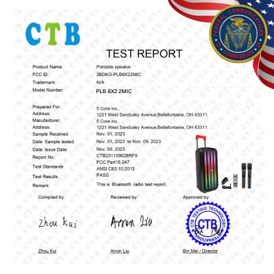 Bluetooth Speaker Karaoke Machine 8 Inch 2 Way Speaker Portable PA System w DJ Light - PLB 8X2 2MIC