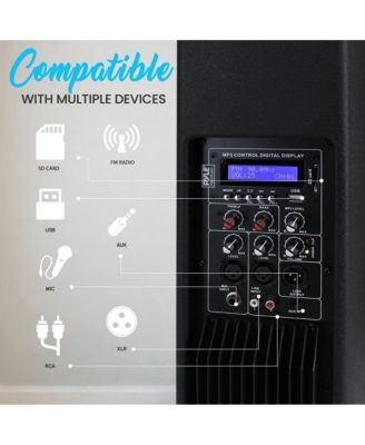 PS65ACT w/ Mic Input, Party Lights, FM Radio, Tripod & Remote Portable Bluetooth PA Speaker System