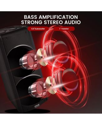 Dual 6.5" Multi-Purpose Wireless PA Speaker System with Bluetooth, Party Lights & Rechargeable Battery