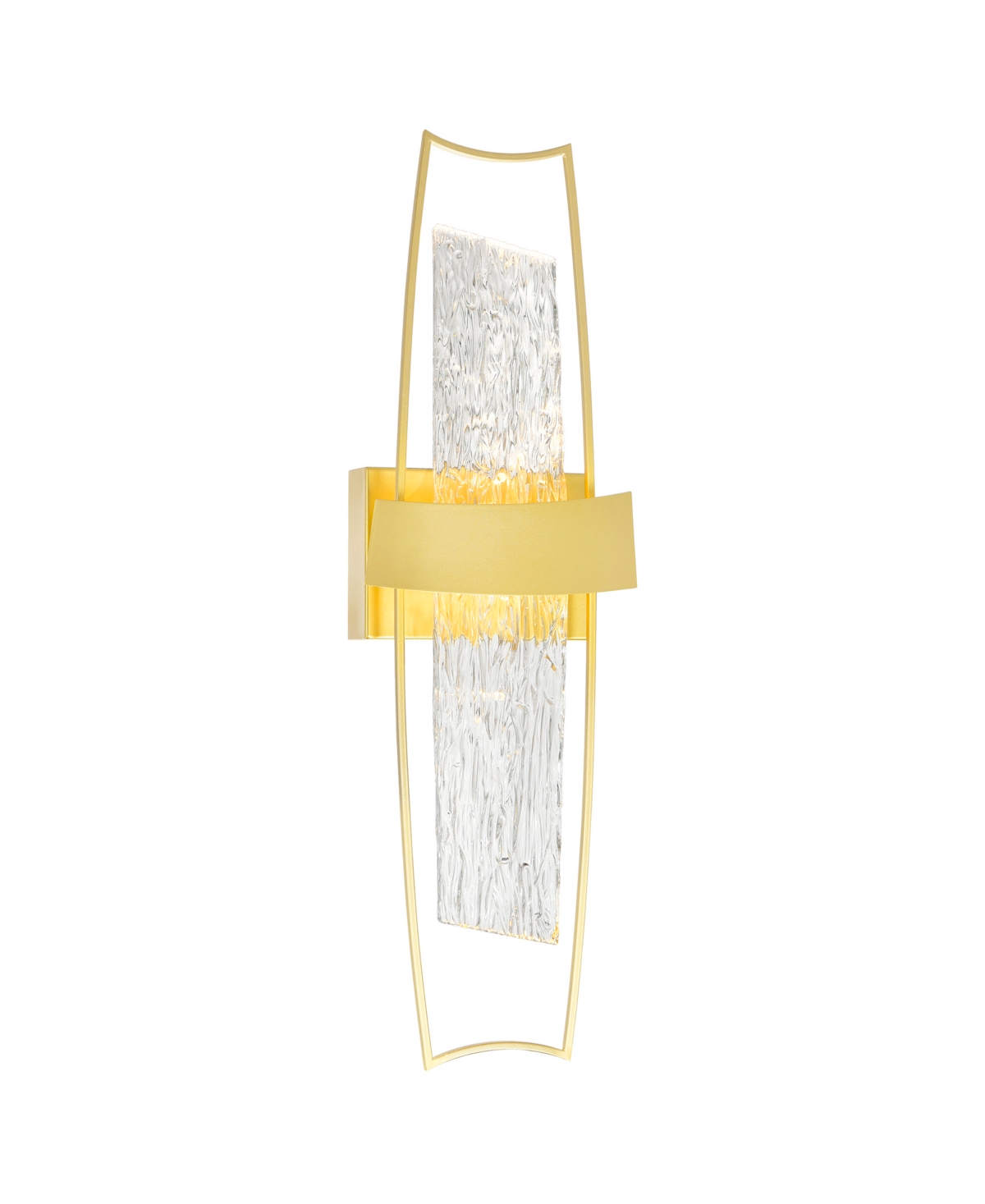 Cwi Lighting 26" Metal Guadiana Integrated Led Wall Light In Satin Gold