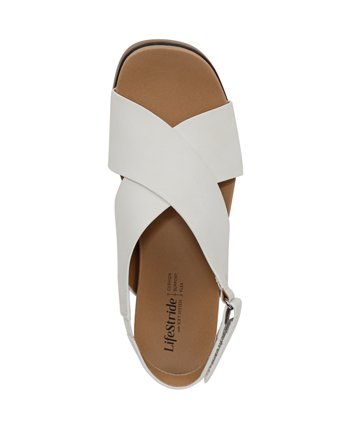 Lifestride Women's Georgina Square Open Toe Slingback Platform Sandals In Cloud White Faux Leather