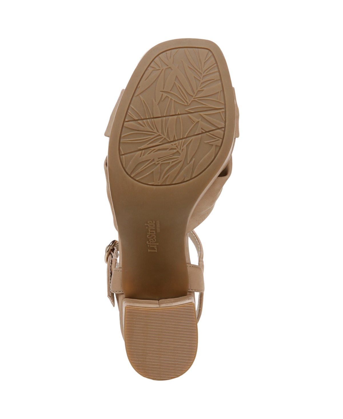 Shop Lifestride Women's August Square Open Toe Platform Sandals In Tan Faux Leather