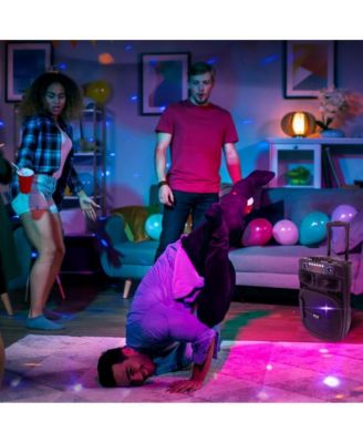 12 Bluetooth Portable PA Speaker with Wired Microphone, Party Lights, MP3/USB/FM Radio & Rechargeable Battery