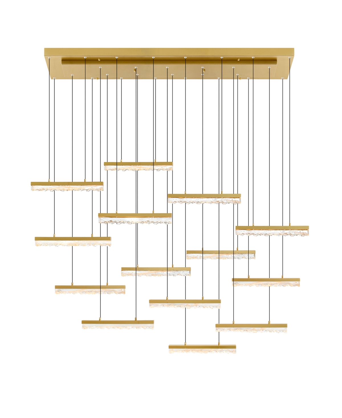 Shop Cwi Lighting 5.5" Metal Stagger Integrated Led Chandelier In Brass