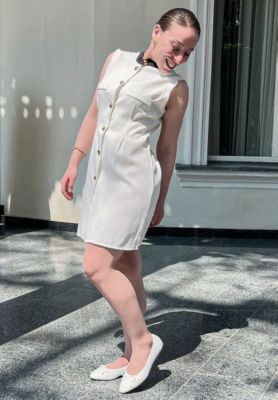 Womens Junpey Plaid Tweed Ballet Flats