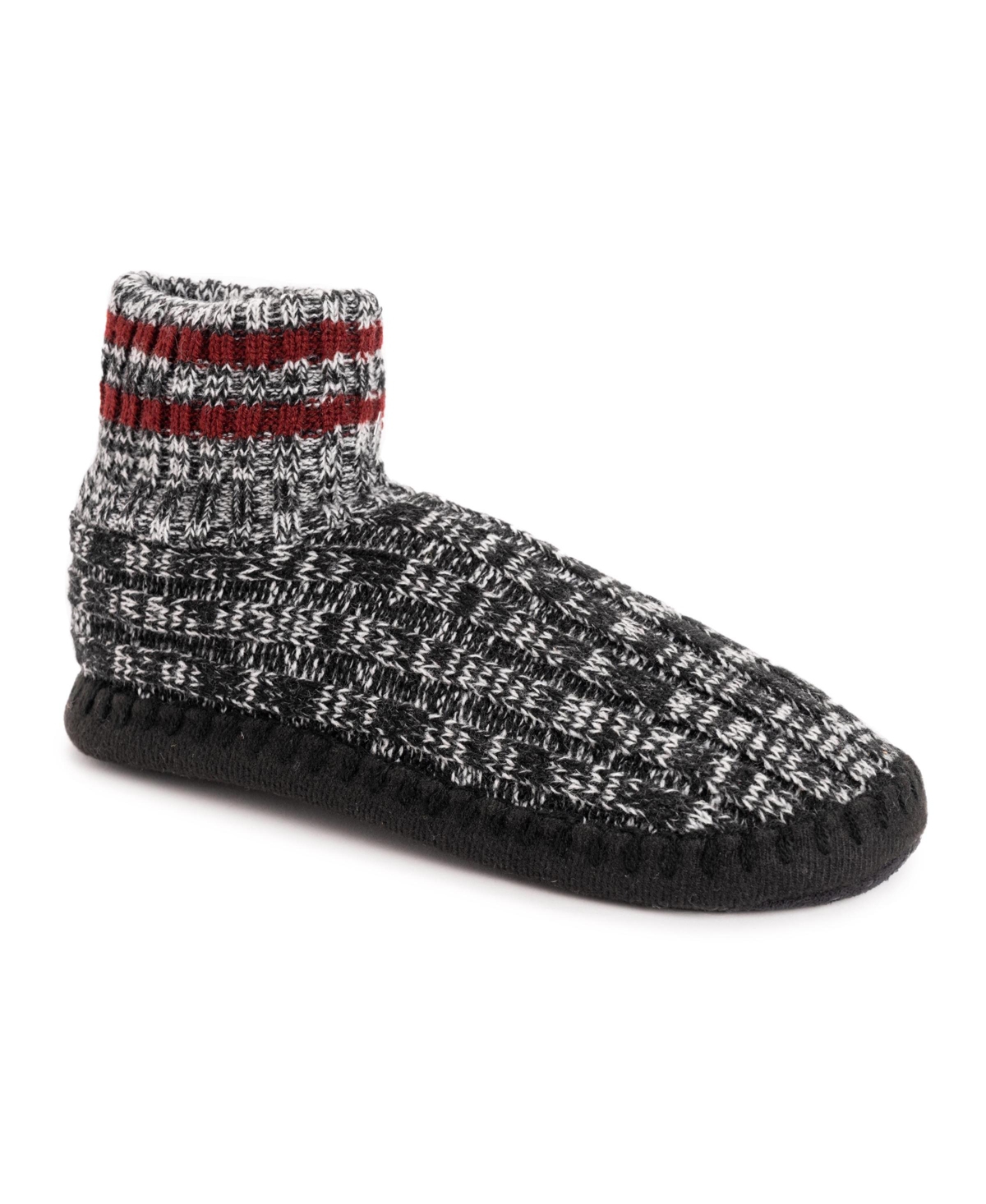 Men's Cuff Bootie Slipper - Ebony/chianti